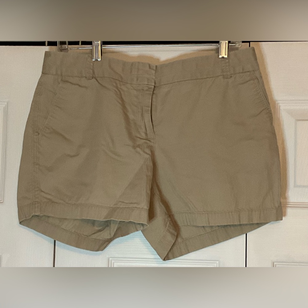 J Crew Chino Khaki Cotton Broken In Shorts Size 10